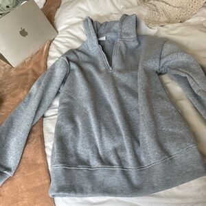 Source Unknown Light Gray Half-Zip Hoodie Sweatshirt